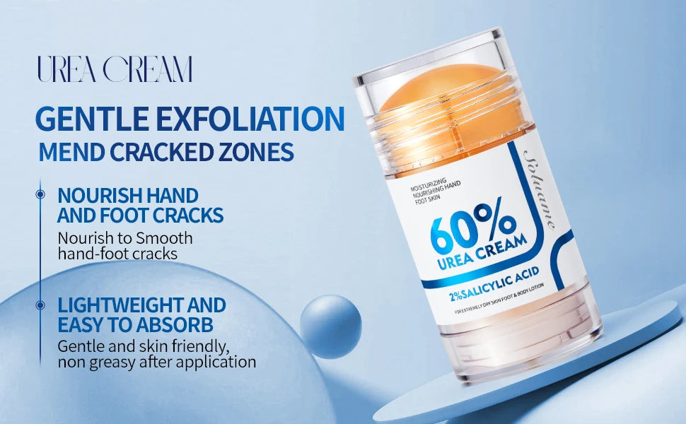 60% Urea Foot Cream Stick with 2% Salicylic Acid, Foot Care Cream Moisturizer for Dry Cracked Feet, Knees, Hands, Moisturizes Skin