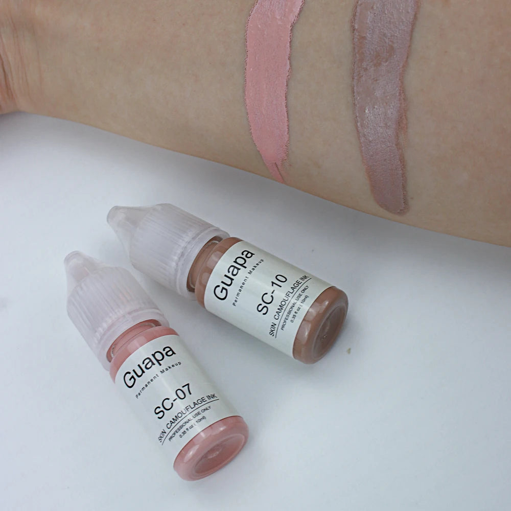 Guapa 10ml Permanent Makeup Ink Stretch Mark Camouflage Pigments Skin Tone Scar Camouflage Tattoo Ink for Restore Skin Tone