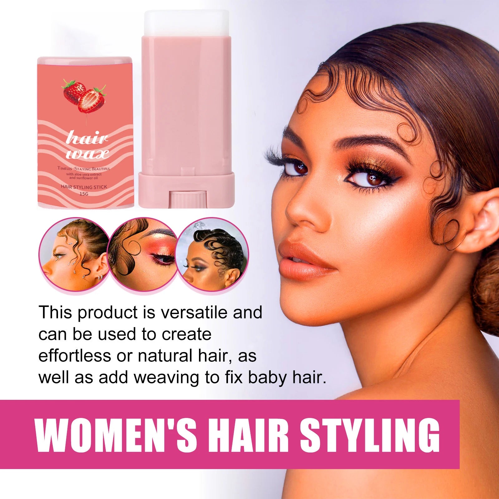 Hair Wax Pomade Broken Frizz Fixed Fluffy Hair Styling Greasy Gel Long-Lasting Hair Styling Not Tool Stick Hairs Care Cream