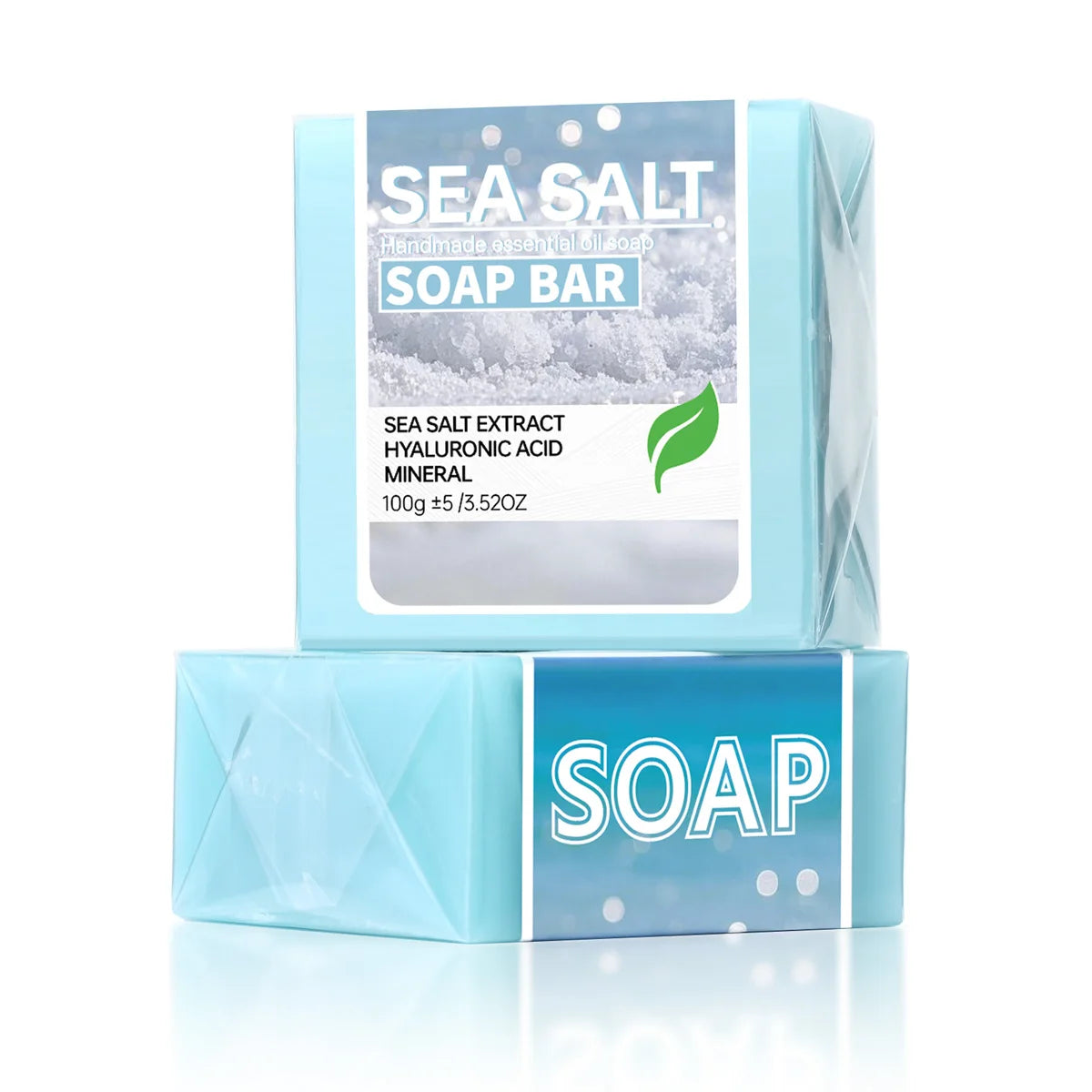 Sea Salt Handmade Essential Oil Soap, Hyaluronic Acid Skin Cleansing and Moisturizing Soap, Cleansing and Bathing Deep Cleansing
