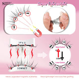 2 Pairs Magnetic Eyelash Natural Look Fluffy False Eyelashes Reusable Magnetic Eyelash Set with Applicator No Glue Need Makeup