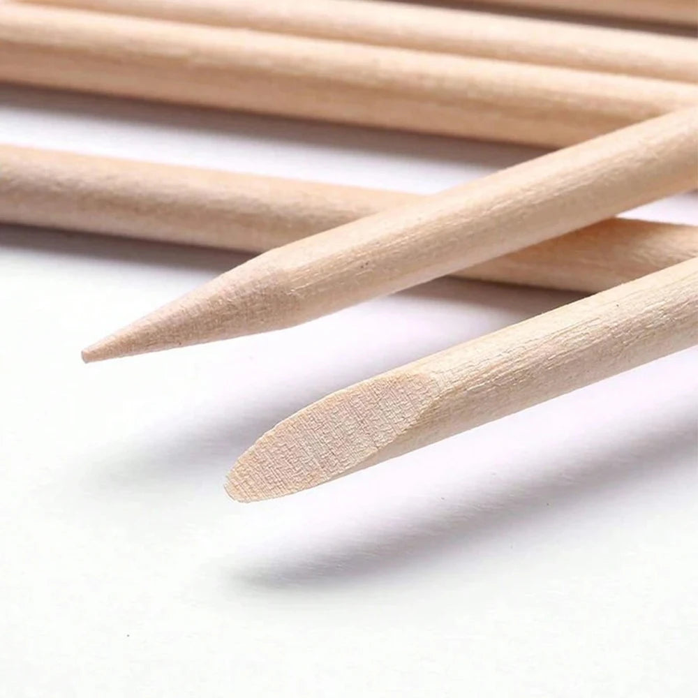 100Pcs Orange Wood Sticks for Nails Double Sided Cuticle Pusher Remover Nail Art Manicure Pedicure Tool for Manicure Pedicure