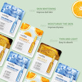 15pcs SADOER 24K Gold Vitamin C Hyaluronic Acid Facial Masks for Face Moisturizing Firming Hydrating Face Mask Facial Skin Care