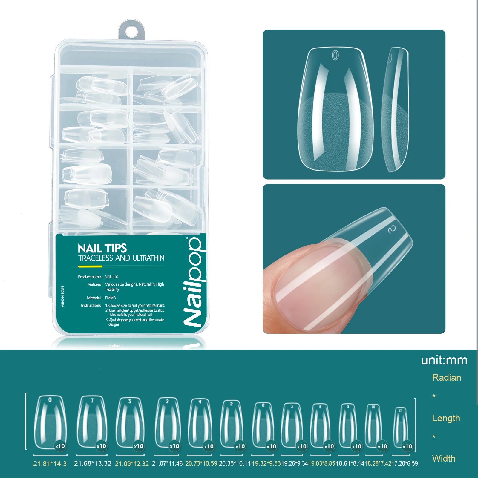 Nailpop Soft Gel Tips For Nails Acrylic Material Half Almond Artificial Nail Capsule Accessories Tool Art Salon 120pcs/box