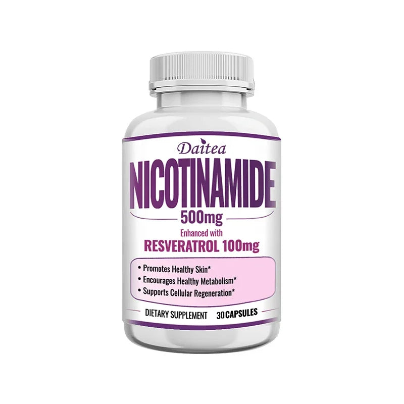 Niacinamide Vitamin B3 Capsules - Supports Brain Function and Heart Health, Boosts Energy Production, and Enhances Immunity