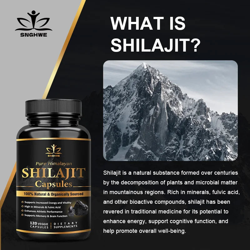 Himalaya Shilajit Capsule Original High in Trace Minerals& Fulvic Acid for Energy,Muscle Strength&Immunity, Endurance for Adult