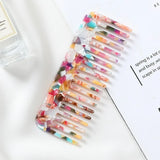 Korean Fashion Design Hair Comb Wide Teeth Acetate Hairdressing Comb Anti-static Massage Hairbrush Colorful Hair Styling Tools