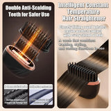Portable Wireless Straightening Comb Mini USB Rechargeable Hair Straightener Brush Multifunctional Gentle Hair Styling Accessory For Travel Daily Use