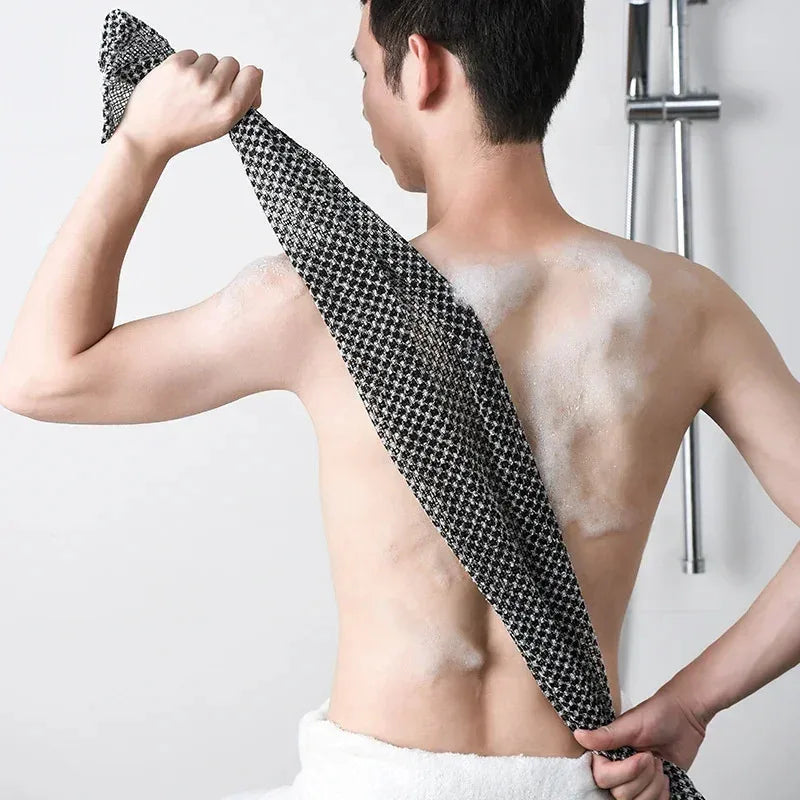 Ultra-Long Exfoliating Back Towel with Silver Ions, Antibacterial, Multifunctional for Shower, Bath, Abundant Foam