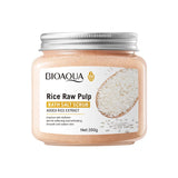 BIOAOUA Rice Pulp Bath Salt Scrub Gentle Exfoliating Body Scrub for Soft Smooth Skin Exfoliator Moisturize and Nourish