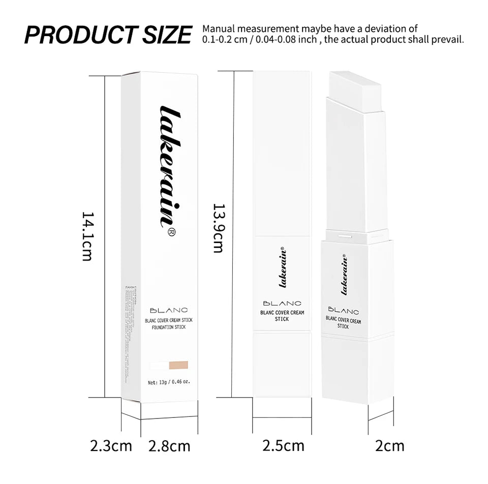 Foundation Stick Color Changing Foundation with Detachable Brush Blanc Cover Cream Stick Changing Hight Coverage Base Makeup