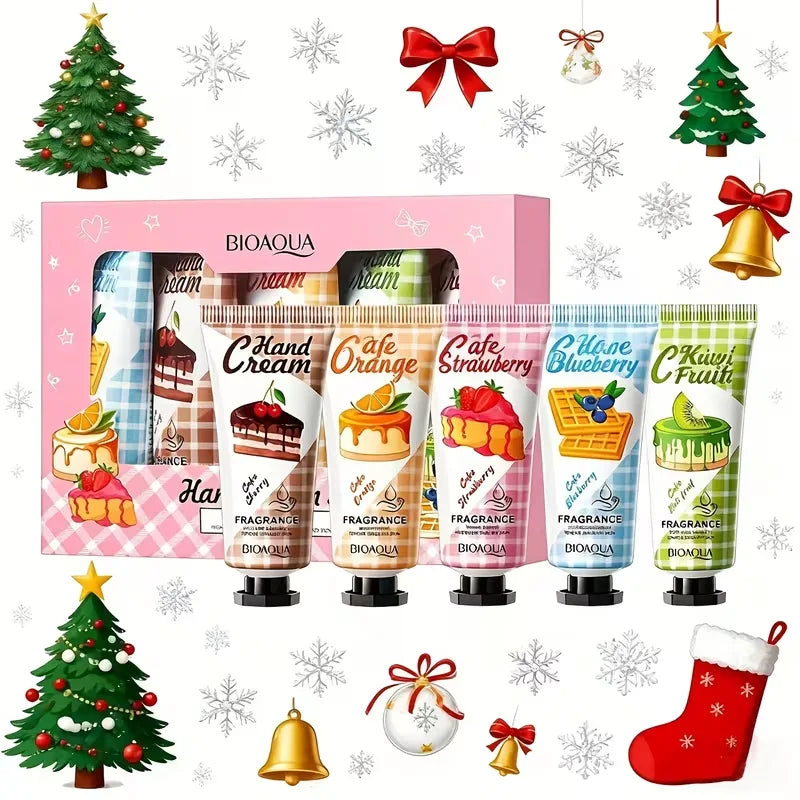 Christmas gift 5/box hand cream set,Fragrance hand cream,cream texture,hand cream travel pack,durable moisturizer gift for women