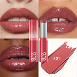 Glass Shine Lip Glaze, Mirror Finish Lipstick, Waterproof, Long Lasting, Non-Transfer, Plumping, Nude Shades