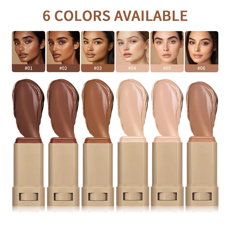 Skin Tint Foundation Stick Moisturizing & Non-Sticky Concealer Base Foundation Boosted Smooth Makeup Stick Woman Cosmetics