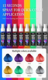 Temporary Hair Color Spray One-Time Hair Dyeing Instant Hair Salon Multi Color Hair Dye Makeup Chalk Washable DIY Party Styling