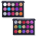 CmaaDu 15 Colors Gold Scallion Powder Diamond Glitter Eyeshadow Tray Shimmering Dazzling Universal Waterproof Easy to Color