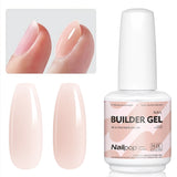 Nailpop 7-in-1 Builder Nail Gel Fast Building Gel Nail Polish Clear White Pink Nude 15ml Nail Tip Reinforcement and Extension