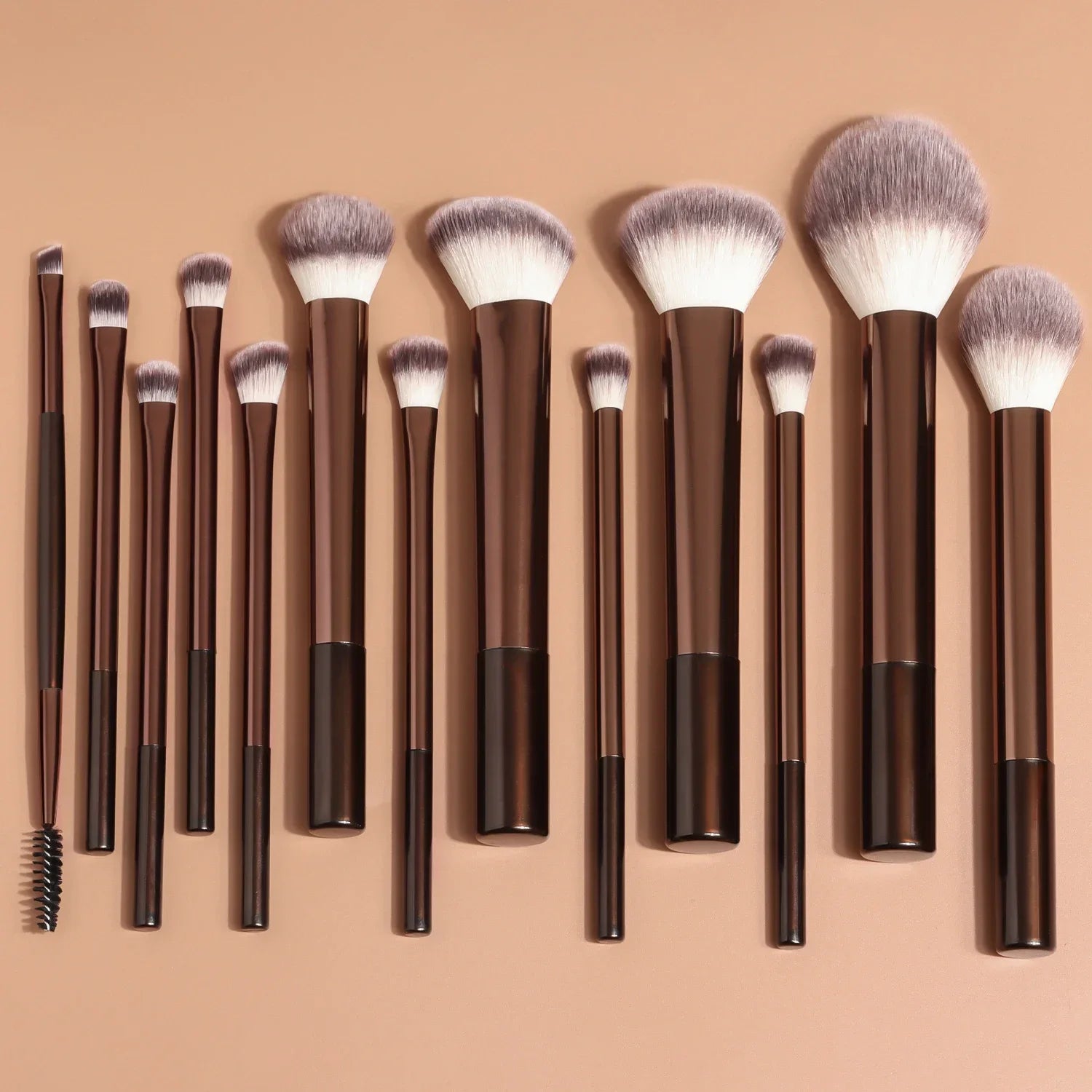 Soft Bristle Kabuki Blending Makeup Brush Set 13Pcs Foundation Eyeshadow Blush Cosmetic Tool Professional Salon Daily Facial Makeup Supply