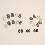 24 pieces of ins-style short press-on nails (square shape), paired with 1 piece of jelly glue and 1 nail file