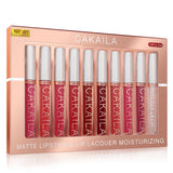 4pcs/10pcs/set Nude Lip Gloss Matte Velvet Lipstick Waterproof Long-lasting  Liquid Lipstick Women Moist Lip Tint