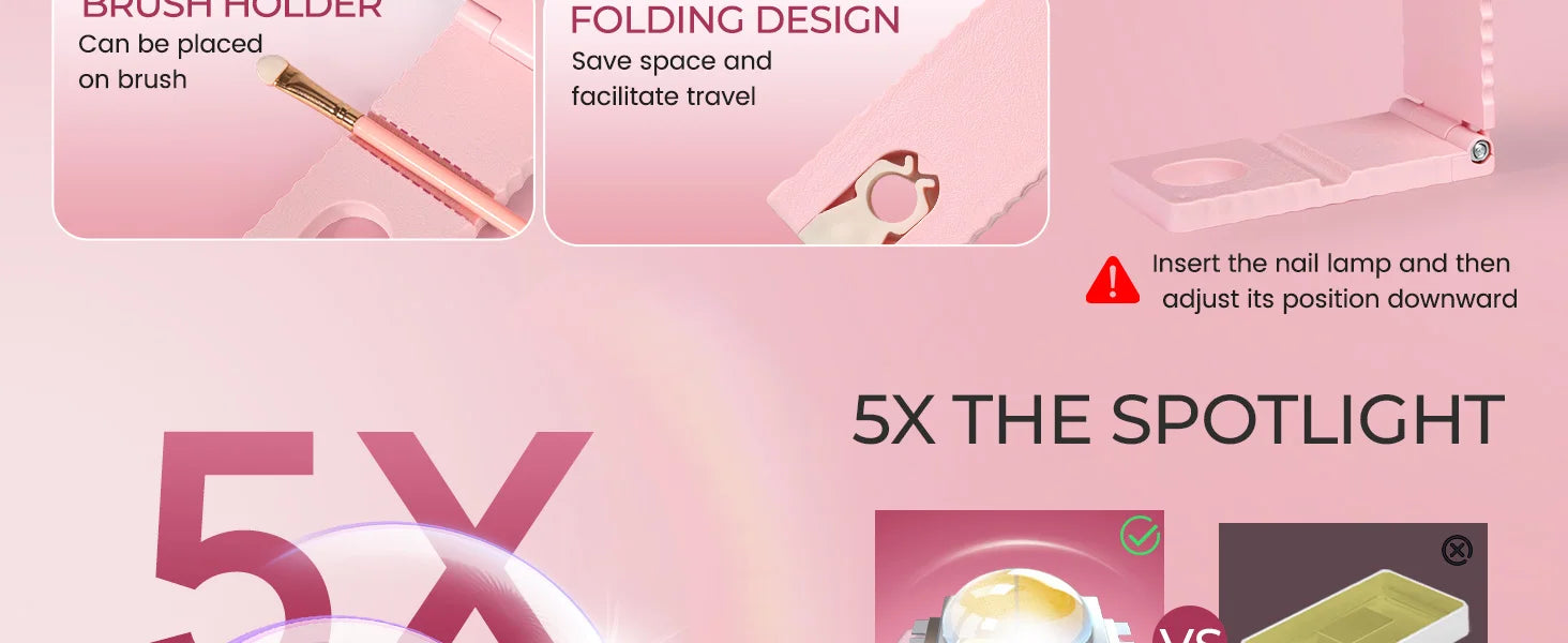 Convenient Handheld UV/LED Nail Lamp Set Handheld Light with Stand LCD Display USB Gel Nail Dryer for Quick Curing All