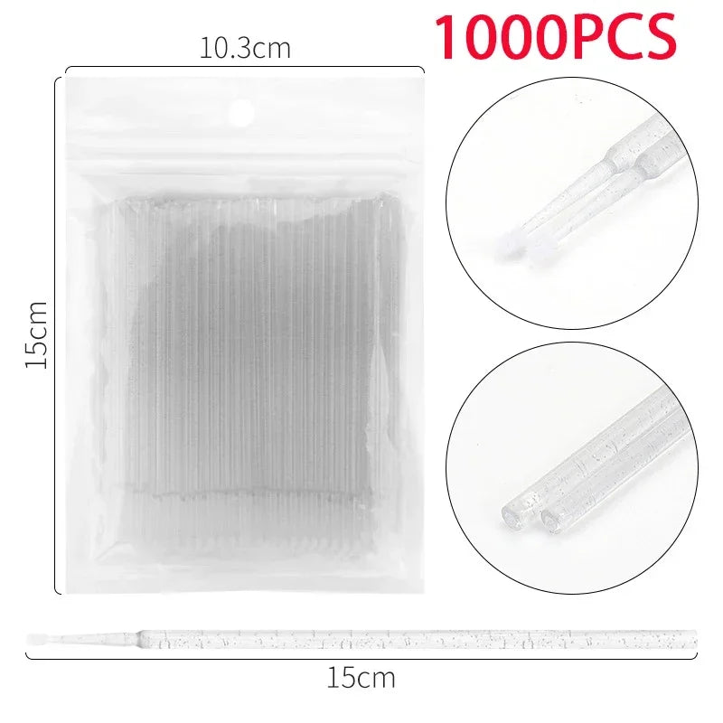 500/1000PCS Crystal Colorful Eyelash Cleaning Micro Brush Beauty Makeup Remover Tool Wholesaler