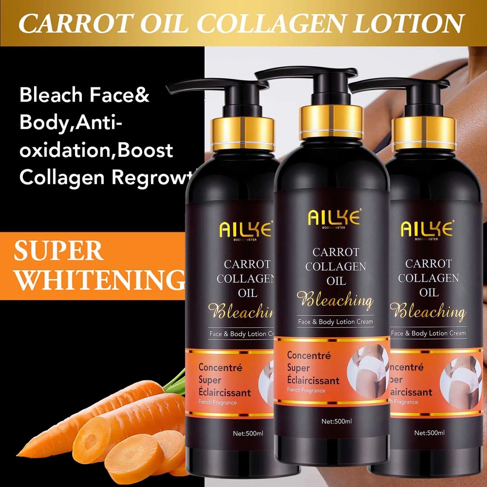 AILKE Collagen 5-in-1 Skin Care Set, Restore Skin Elasticity, Smooth Skin, Brighten, Even Skin Tone,For Face And Body Use Kit