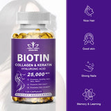 Free Sipping Biotin & Collagen Supplement Nails,Shiny Hair,  Skin,Vegetarian Capsules Beauty Health