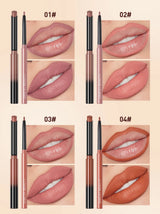 QIBEST 12 Colors Lip Makeup Nude Lipstick Pencil Waterproof Long Lasting Sexy Red Lip Stick Matte Lip Liner Pen Lipstick