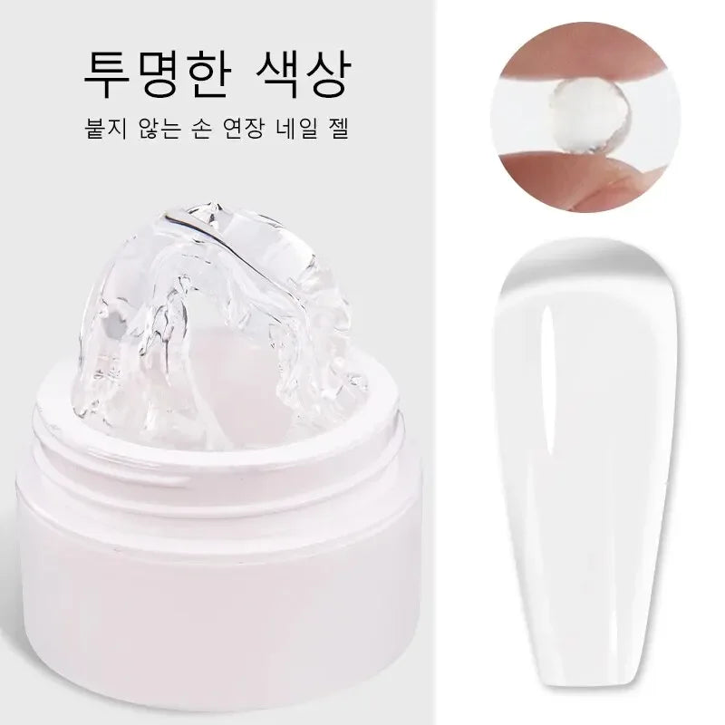 LIMEGIRL 15g Solid Nail Extension Gel Non Stick Hand Phototherapy UV Gel Quick Building Gel Nails Tips Nail Art Prolong Nail Gel