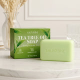 Tea Tree Oil Soap Bar for Men & Women, Deep Cleansing, Soothing for Dry Skin, Body Odor Care, Exfoliates & Firms Skin, 100g