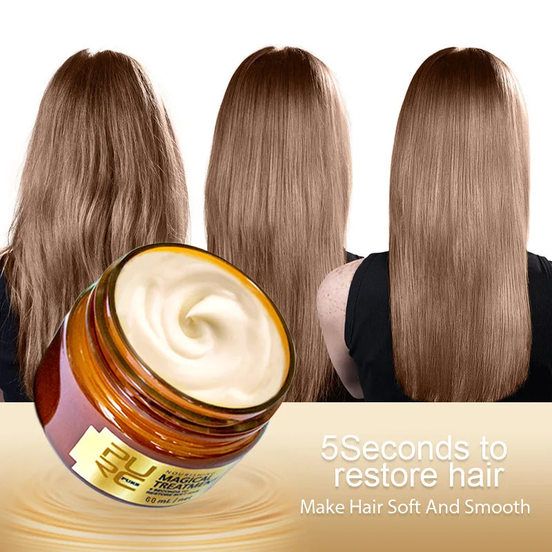 PURC No Steam Hair Mask Intensive Repair Dry Damaged Hair Smooth Silky Anti-Breakage Volumizing Hair Spa Treatment Conditioner