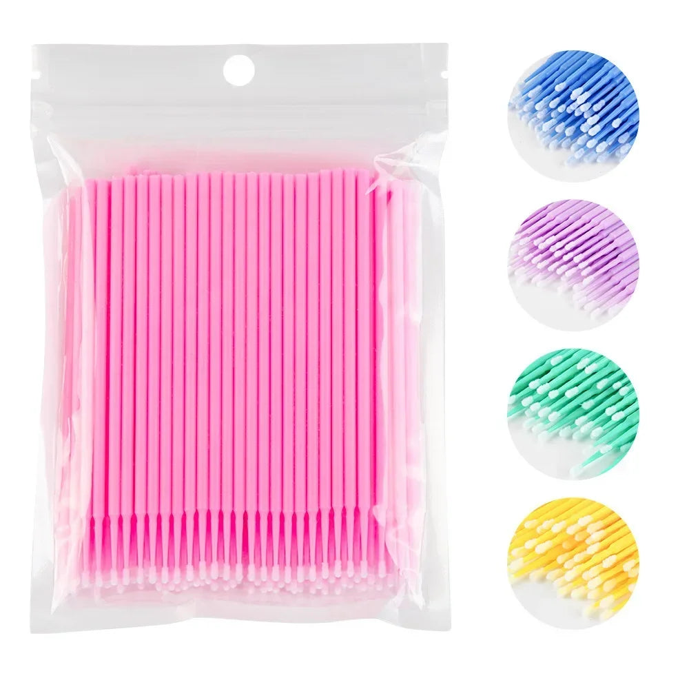 500/1000PCS Crystal Colorful Eyelash Cleaning Micro Brush Beauty Makeup Remover Tool Wholesaler