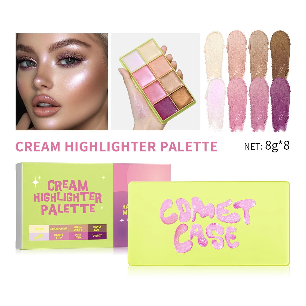 Eyebrow Cream Blush Curve Case Cream Cosmetics Highlighter Palette Matte Shimmer Finishes Shadow Tones Long-Lasting Cosmetics