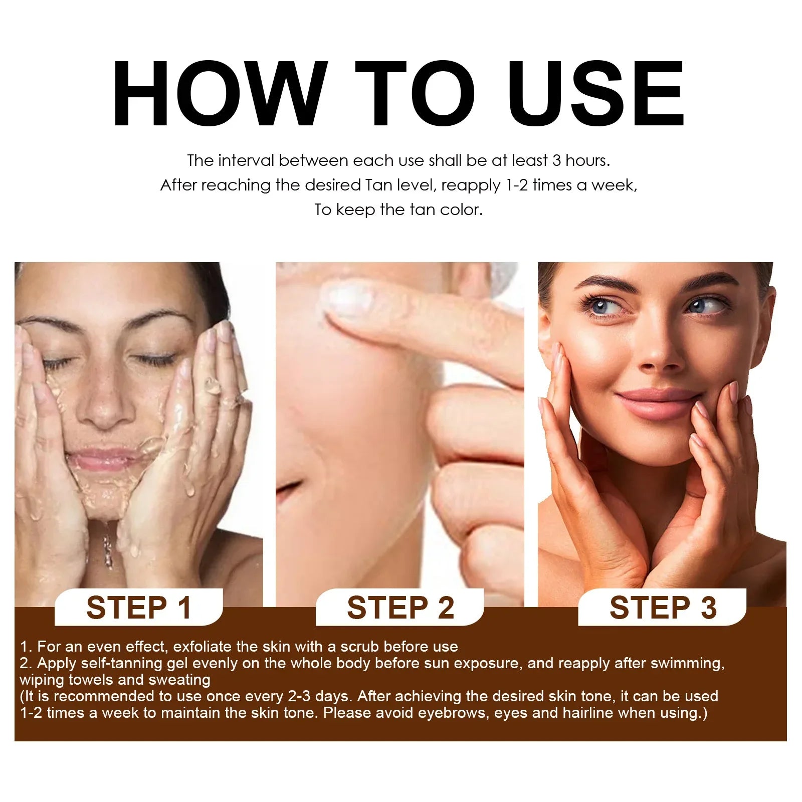 Soft Brown Self-Tanning Cream Intensive Tanning Outdoor Summer Beach Brown Bronzer Long Lasting Sunless Fake Tan Body Lotion