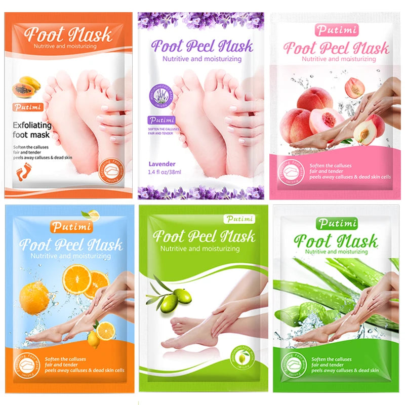 6packs Exfoliating Foot Mask Feet Peeling Mask Spa Socks Smooth Dead Skin Remover Moisturizing Foot Mask