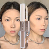 Double Head Face Contouring Stick 2 in 1 High Gloss Grey Brown Matte Nose Shadow Cream Brighten Highlighter Face Bronzer Makeup