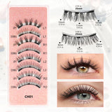 1/2 Pair Reusable Magnetic Eyelashes Tweezers Set Faux Mink Lashes Handmade 3D Natural False Eyelashes and Magnetic Tweezers Set