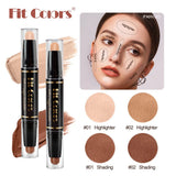 Double-head Highlight Shadow Stick Face Bronzer Contouring Pen Foundation Cream Concealer Makeup Base Beauty Women's Cosmetics