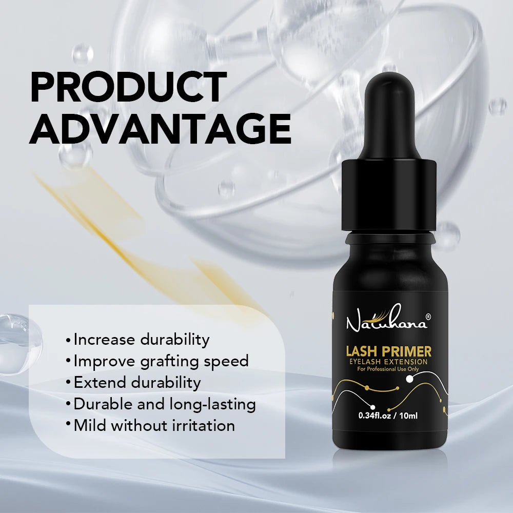 NATUHANA Premium Eyelash Extensions Glue Primer 10ml Long Lasting Fixing Agent for Professional Lash Application Makeup Tool