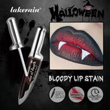 Gothic Bloody Lip Stain Matte Dark Red Green Halloween Lip Glaze Tint Knife Shaped Bottle Vampire Lipstick Makeup Waterproof