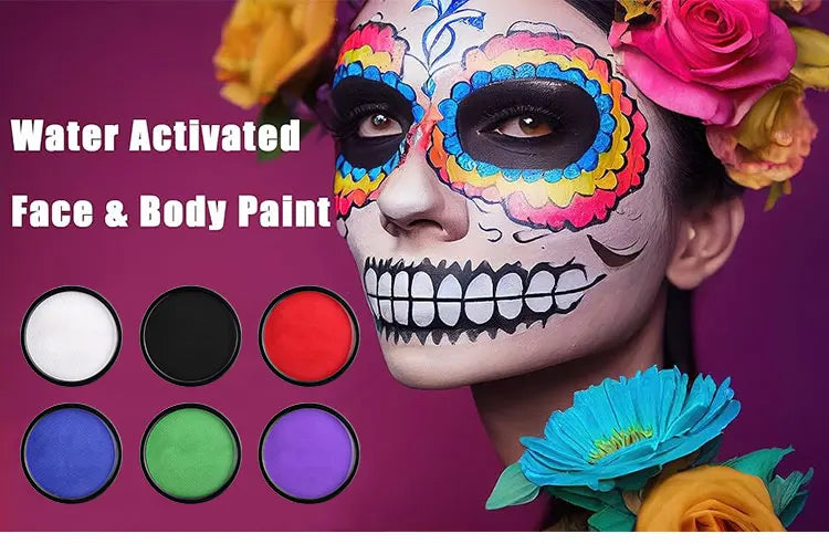 30G Water Solubility Monochromatic Body Paint Black And White Makeup Face Paint Halloween Party Waterproof Makeup Body Painting