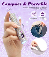 Mini Handheld UV LED Nail Lamp With Diamonds Portable Nail Dryer For Curing Gel Polish With Display Manicure Machine