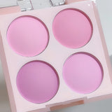 4 Colors Matte Blush Powder Set - Sweet Warm Tone Face Makeup Cheek Brightener Cosmetic Illuminator for Enhanced Facial Beauty