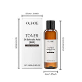 Salicylic Acid Toner for Acne Removing Control Oil Shrink Pores Remove Pimple Exfoliating Moisturizing Brighten Facial Toner