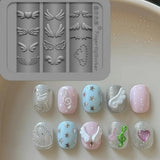 3D Angel Wings Nail Art Silicone Mold Reusable Clear DIY Manicure Template Wedding Gel Wings Design