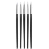 5Pcs/set Silicone Nail Brush UV Gel Polish Tip 3D Image DIY Dotting Polish Brushes Pen Professional DIY Manicure Tools
