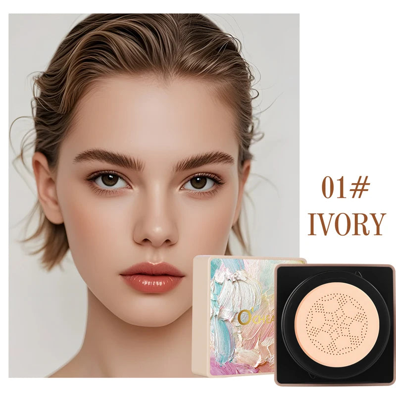 O'CHEAL Mushroom Cushion CC Cream Face Airy Coverage Long-lasting Moisturizing Waterproof Oil Control Concealer BB Cream Makeup