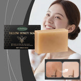 Tallow Honey Soap Bar Gentle Cleansing Bar for Face & Body Rich Lather Moisturizing Redness Relief Soften Smoothing Skin Care