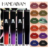 Halloween Goth Lipstick Set Long Lasting Smudgeproof Dark Matte Lip Gloss Velvet Lipsticks Black Liquid Lipstick for Halloween